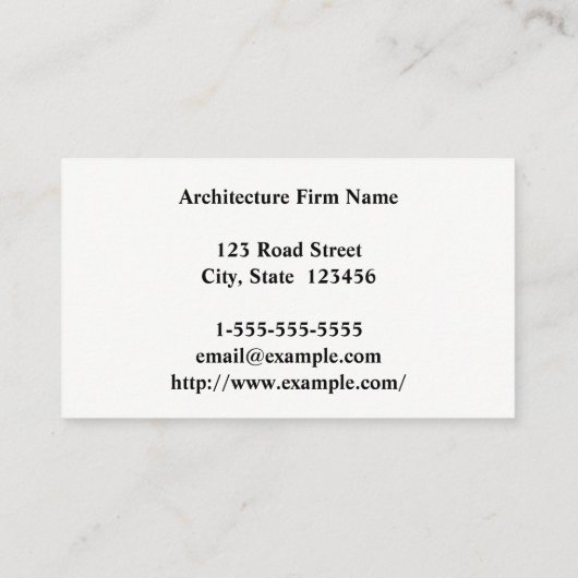 Carte de visite d'architecte simple et élégant (Dos)