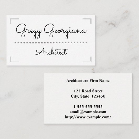 Carte de visite d'architecte simple et élégant (Devant / Derrière)