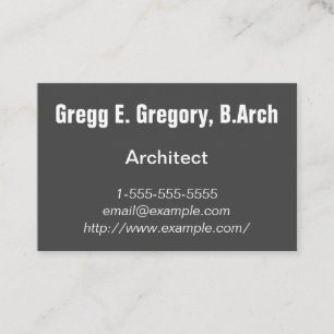 Carte de visite d'architecte simple et simple