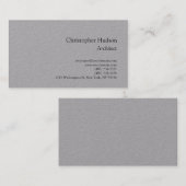 Carte de visite d'architecte simple gris Premium (Devant / Derrière)