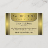 Carte de visite d'architecture Gold Architect Comp (Dos)