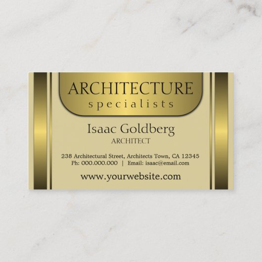 Carte de visite d'architecture Gold Architect Comp (Dos)