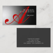 Carte de visite d'architecture moderne chic Monogr (Devant / Derrière)