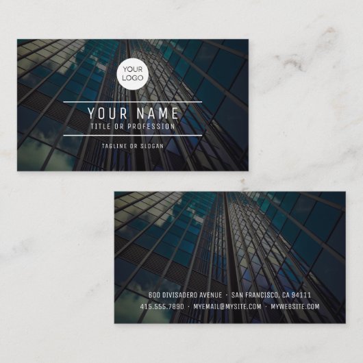 Carte de visite d'architecture urbaine (Devant / Derrière)