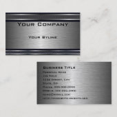 Carte de visite d'argent brossé foncé (Devant / Derrière)