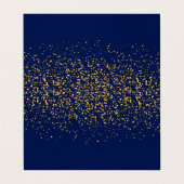 Carte De Visite Dark Blue and Gold Confetti | Blank (Extérieur déplié)