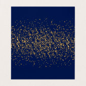 Carte De Visite Dark Blue and Gold Confetti | Blank (Intérieur déplié)