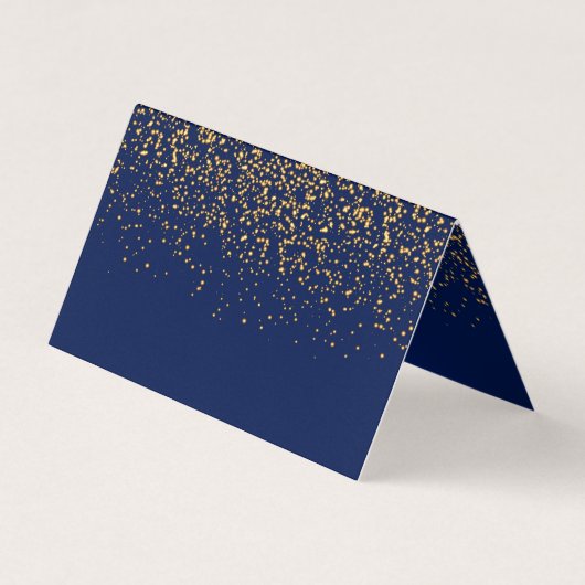Carte De Visite Dark Blue and Gold Confetti | Blank (Devant)