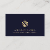 Carte De Visite Dark Blue Gold Logo Financier (Devant)