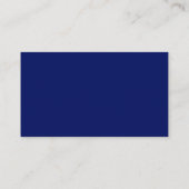 Carte De Visite Dark Blue White Minimalist Script Plain Simple (Dos)