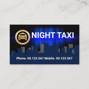 Carte De Visite Dark City Silhouette Night Shift Taxi Service