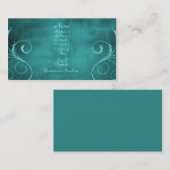 Carte de visite Dark Elegance, Turquoise (Devant / Derrière)