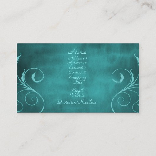 Carte de visite Dark Elegance, Turquoise (Devant)
