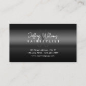 Carte De Visite Dark elegant minimalist hairstylist  (Dos)