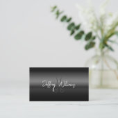 Carte De Visite Dark elegant minimalist hairstylist  (Debout devant)