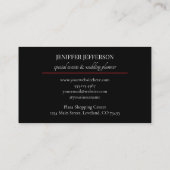 Carte De Visite Dark Floral event wedding planner (Dos)