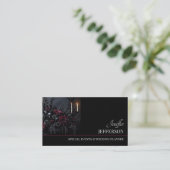 Carte De Visite Dark Floral event wedding planner (Debout devant)
