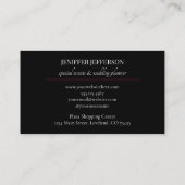 Carte De Visite Dark Floral event wedding planner (Dos)