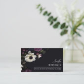 Carte De Visite Dark Floral event wedding planner (Debout devant)