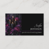 Carte De Visite Dark Floral event wedding planner (Devant)