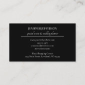 Carte De Visite Dark Floral event wedding planner (Dos)