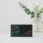 Carte De Visite Dark Floral event wedding planner (Debout devant)