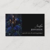 Carte De Visite Dark Floral event wedding planner (Devant)