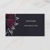 Carte De Visite Dark Floral Gothic Alternative Florist (Devant)