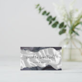 Carte De Visite Dark Gray Agate Silver Glitter Stylist Appointment (Debout devant)