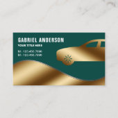 Carte De Visite Dark Green Gold Luxe Location de voiture Chauffeur (Devant)