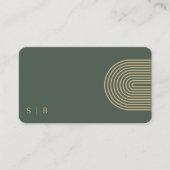 Carte De Visite Dark Green Moderne Monogramme QR code médias socia (Devant)