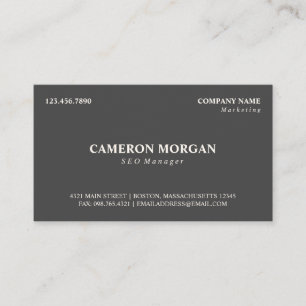 Carte De Visite Dark Grey Basic Professionnel