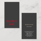 Carte De Visite Dark Grey Red Consultant Manager Professionnel (Devant / Derrière)