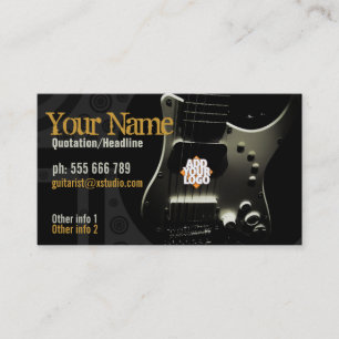 Carte de visite Dark Grunge Guitare avec Logo