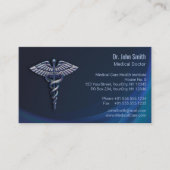 Carte De Visite Dark Holographic Chrome 3D Caduceus Médicale (Devant)