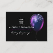 Carte De Visite Dark Iridescente Balloons Coordonnateur de l'événe (Devant)