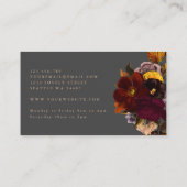 Carte De Visite Dark Moody Autumn Floral Bouquet (Dos)