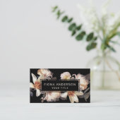 Carte De Visite Dark Moody Floral Business Professional (Debout devant)