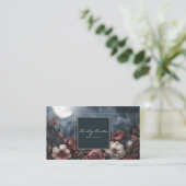 Carte De Visite Dark Moody Floral Starry Night Full Moon (Debout devant)