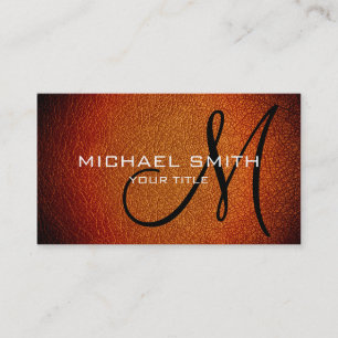 Carte De Visite Dark orange leather