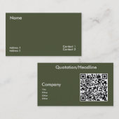 Carte De Visite dark rich green -QR code (Devant / Derrière)