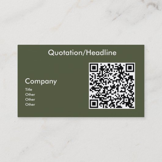 Carte De Visite  dark  rich green -QR code  (Dos)