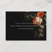 Carte De Visite Dark Romantic Floral Painting Dutch Masters Détail (Dos)