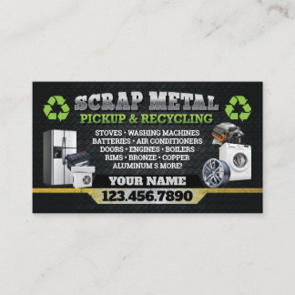 Carte De Visite Dark Scrap Metal Recycle Business Card - Bilingual