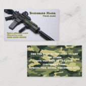 carte de visite d'armes à feu camouflage cool (Devant / Derrière)