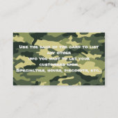 carte de visite d'armes à feu camouflage cool (Dos)