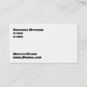 Carte de visite d'armurier (Dos)