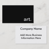 Carte de visite d'art (Devant / Derrière)