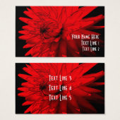 Carte de visite d'art à fleurs Red Hot Dahlia (Devant & derrière)