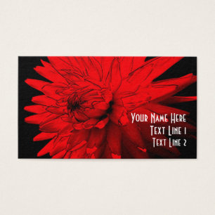 Carte de visite d'art à fleurs Red Hot Dahlia
